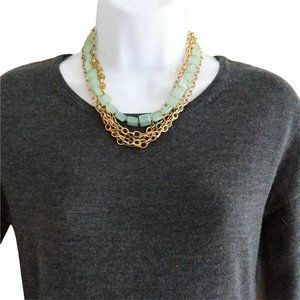 K. Amato Gold Chain Statement Necklace